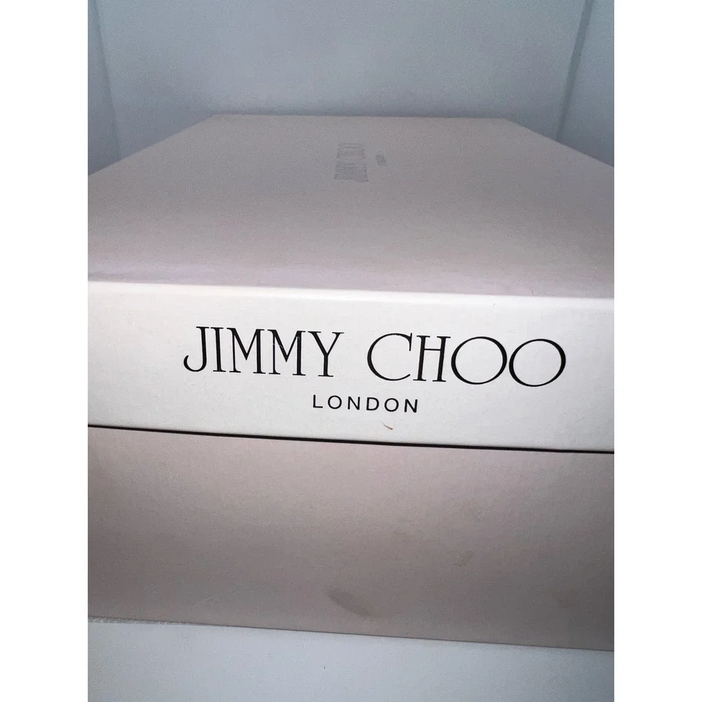 Jimmy Choo 39.5 Full‎ Inclusion Nova Smoke Gray Sling back HEELS